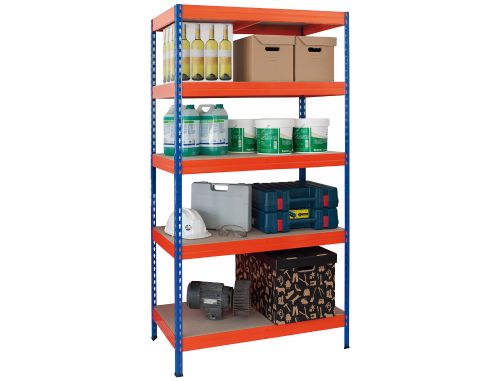 Estante ar storage metalica 192x100x50cm 5 prateleiras 300kg por prat. em madeira sem parafusos. cor azul/laranja , Ar storage , 58566 , 8586002703788